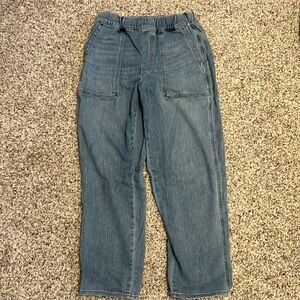 Madewell pull on relaxed fit, wide leg jeans. Small